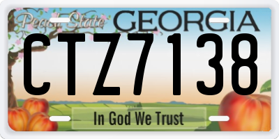 GA license plate CTZ7138