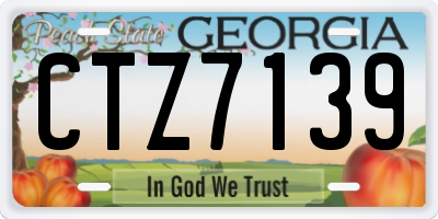 GA license plate CTZ7139