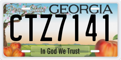 GA license plate CTZ7141