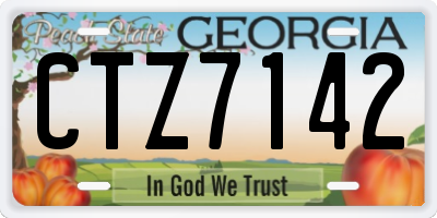 GA license plate CTZ7142