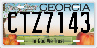 GA license plate CTZ7143