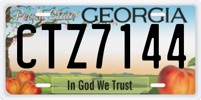 GA license plate CTZ7144