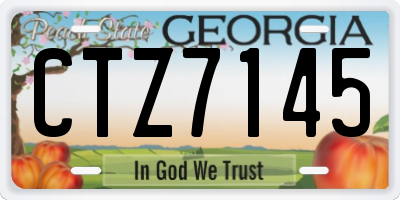 GA license plate CTZ7145