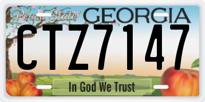 GA license plate CTZ7147