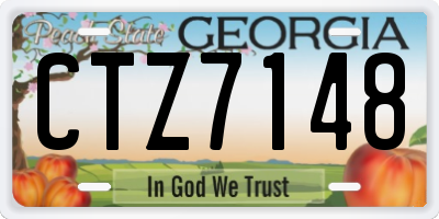 GA license plate CTZ7148