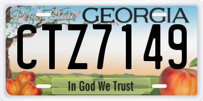 GA license plate CTZ7149