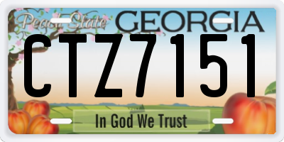 GA license plate CTZ7151
