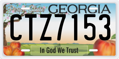 GA license plate CTZ7153