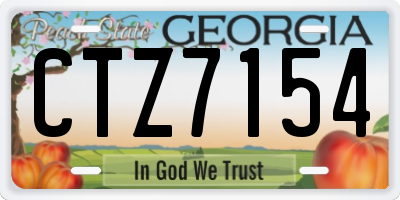 GA license plate CTZ7154