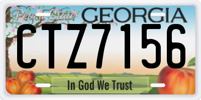 GA license plate CTZ7156