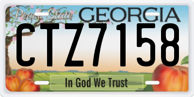 GA license plate CTZ7158