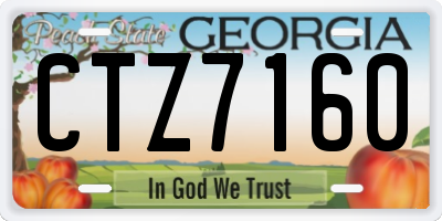 GA license plate CTZ7160