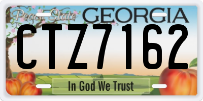 GA license plate CTZ7162