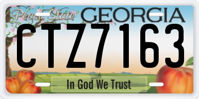GA license plate CTZ7163