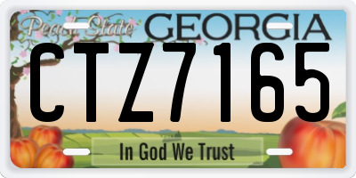 GA license plate CTZ7165