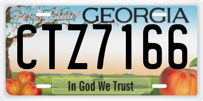GA license plate CTZ7166