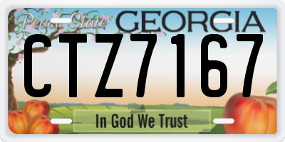 GA license plate CTZ7167