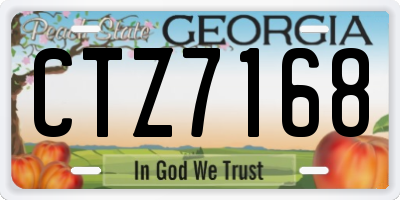GA license plate CTZ7168