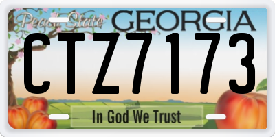 GA license plate CTZ7173