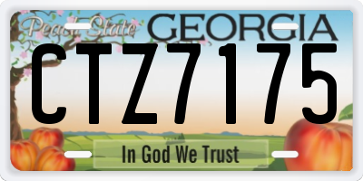 GA license plate CTZ7175
