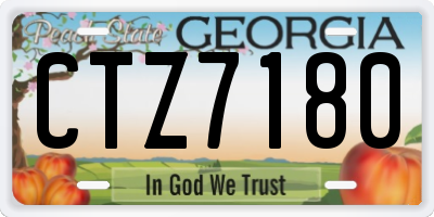 GA license plate CTZ7180
