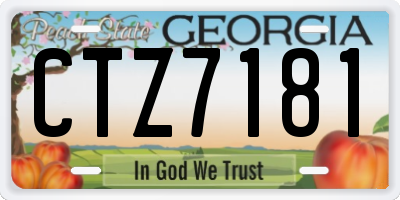 GA license plate CTZ7181