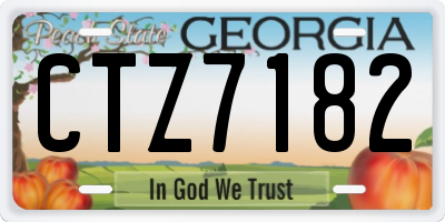 GA license plate CTZ7182