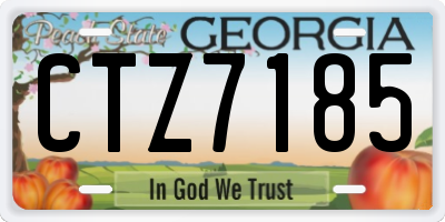 GA license plate CTZ7185