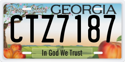 GA license plate CTZ7187