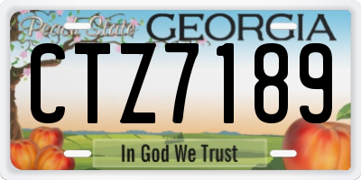 GA license plate CTZ7189