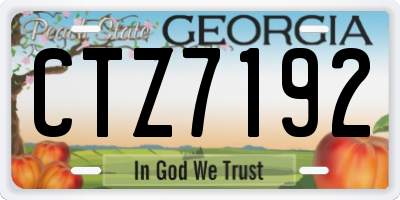 GA license plate CTZ7192