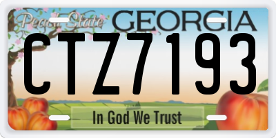 GA license plate CTZ7193