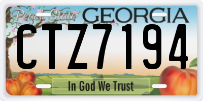 GA license plate CTZ7194