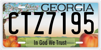GA license plate CTZ7195