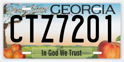GA license plate CTZ7201