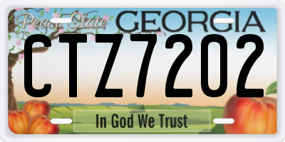 GA license plate CTZ7202