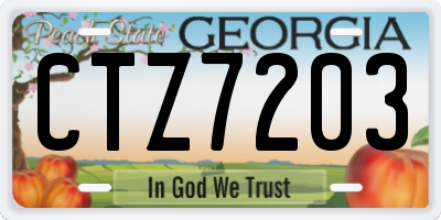 GA license plate CTZ7203