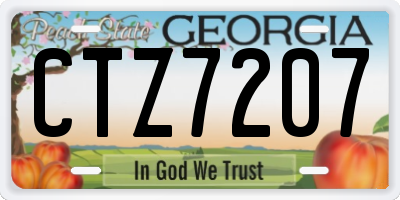 GA license plate CTZ7207