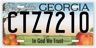 GA license plate CTZ7210