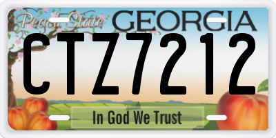 GA license plate CTZ7212