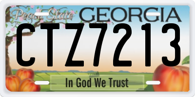 GA license plate CTZ7213