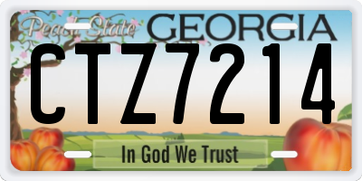 GA license plate CTZ7214