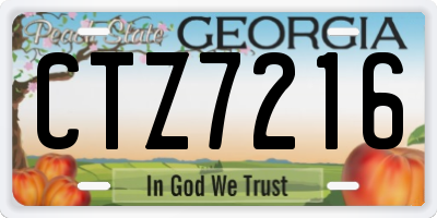 GA license plate CTZ7216