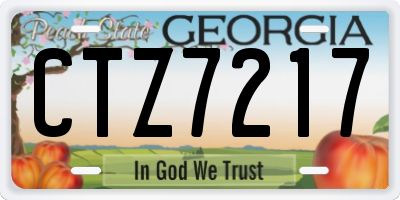 GA license plate CTZ7217