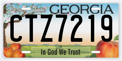 GA license plate CTZ7219