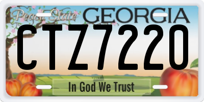 GA license plate CTZ7220