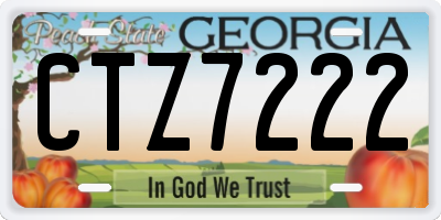 GA license plate CTZ7222