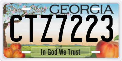 GA license plate CTZ7223