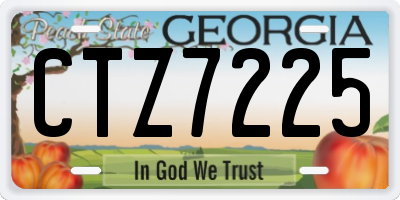 GA license plate CTZ7225