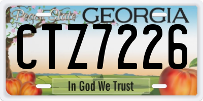 GA license plate CTZ7226